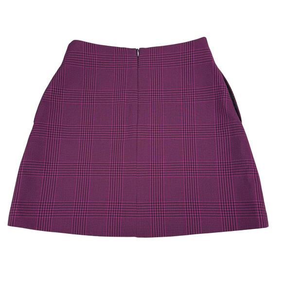 WILFRED Aritzia A-Line Plaid Mini Skirt Size 0 Purple / Black - Picture 6 of 6